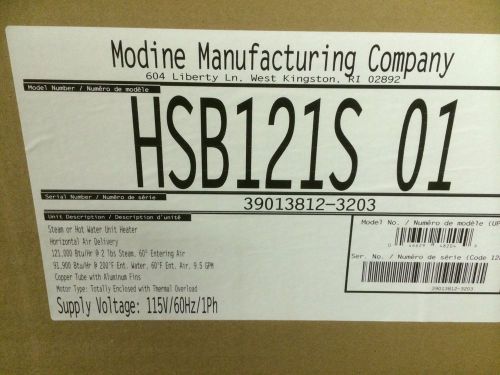 New modine hydronic unit heater steam, hot water 121000btu hsb121s 01 for sale
