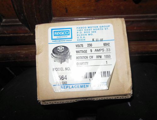 Fasco D564 Unit Bearing Motor, 9 Watt, 230 Volts, 1550 RPM, 1 Speed