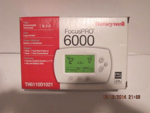 HONEYWELL TH6110D1021 FOCUS PRO 6000 5-1-1 PROGRAMMABLE THERMOSTAT-FREE SHIP NIB