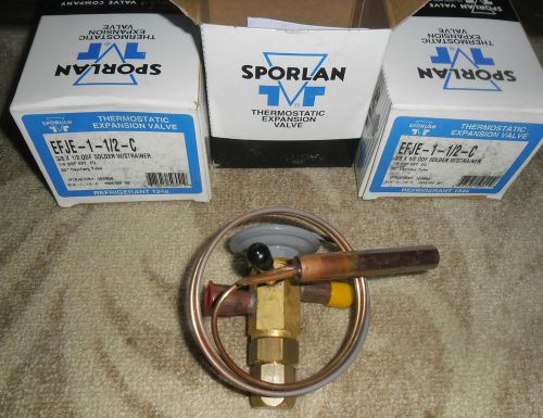 3 Sporlan Thermostatic Expansion Valve EJFE-1-1/2-C 3/8&amp;1/2 ODF Solder