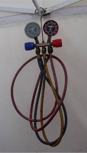 ROBINAIR - AIR CONDITIONING MANIFOLD GAUGES - VALVES - W/ HOSES - BRASS