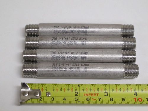 316 SS / Schedule 40 MNPT x MNPT Pipe Nipples 1/4&#034; X 4&#034;