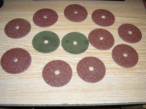 12 - 3M ABRASIVE 4&#034; GRINDING  DISCS 381C DISC 24 GRIT aluminum oxide TYPE C  XY