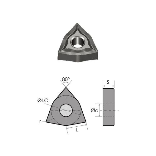 WNMG-332-EM nc-TiAIN COATED CARBIDE INSERT-XAF795  (6052-0332)