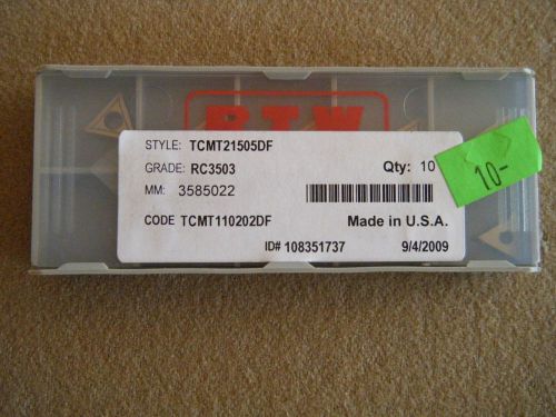 RTW TCMT-21.505-DF CARBIDE INSERTS   RC3503 9 pcs  lot