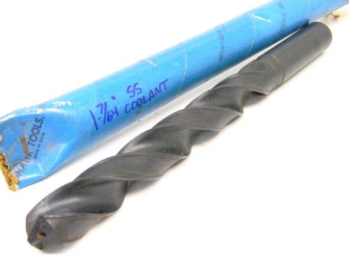 NEW SURPLUS MOHAWK USA 1-7/64&#034; STRAIGHT SHANK COOLANT TWIST DRILL 1.109&#034;