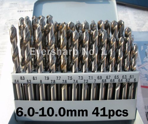 Lot 1set 41pcs Quality Guarantee Fully Ground Hss Twist Drills 6.0mm-10.0mm