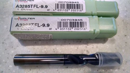 WALTER TITEX A3285TFL-9.9 CARBIDE COOL THRU DRILL LOT OF 2