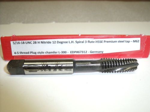 5/16-18 unc 2b h4/h5 nitride 12 degree 3 spiral flutes hsse tap – m62 for sale