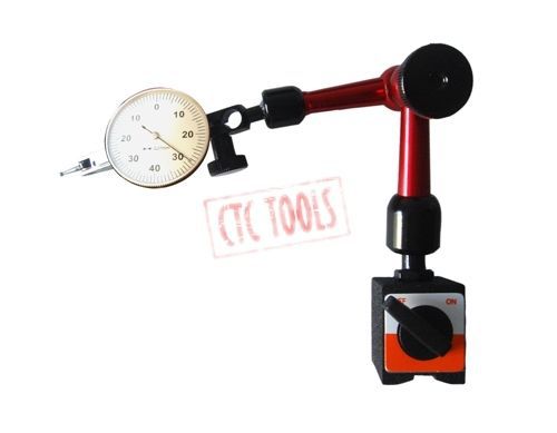 INDUSTRIAL DIAL TEST INDICATOR GAUGE &amp;MAGNETIC BASE -MEASURING MILLING LATHE D16