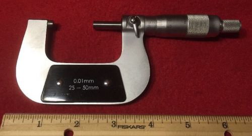 OUTSIDE MICROMETER 25-50MM/ 1&#034;-2&#034; Graduation: metric 0.01mm Machinist Tool &amp; Die