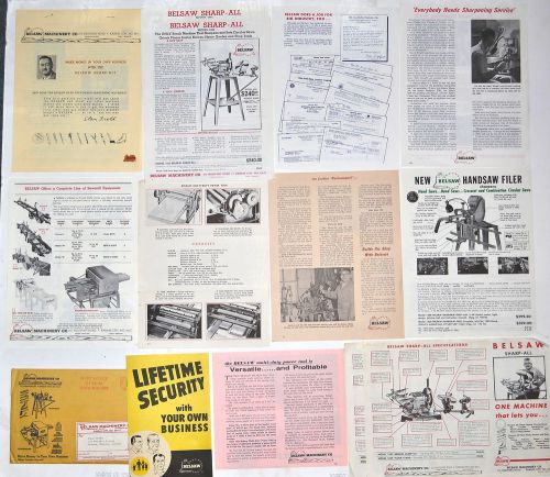 13 PC BELSAW MACHINERY BROCHURE FLYER NEWSLETTER Lot  RR954 sharp-all Sharpening