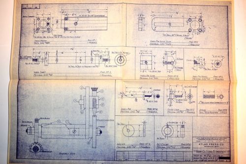 ATLAS GEAR GUTTING ATTACHMENT SCALED DRAWING PLANS #RR720 Milling Machine Lathe