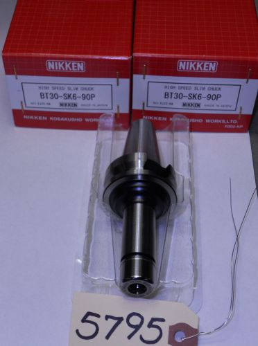 (2) BRAND NEW LYNDEX NIKKON BT30-SK6-90P COLLET CHUCKS, PRE-BALANCED 30,000 RPM