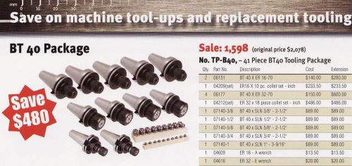 Techniks CNC BT 40 Tooling Package 41 Pc Collet Chucks