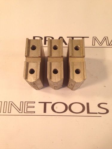 SET OF (3) ALUMINUM FLAT SOFT LATHE CHUCK JAWS 3&#034; L X 1&#034; W X 3&#034; H 3/4&#034; SLOT