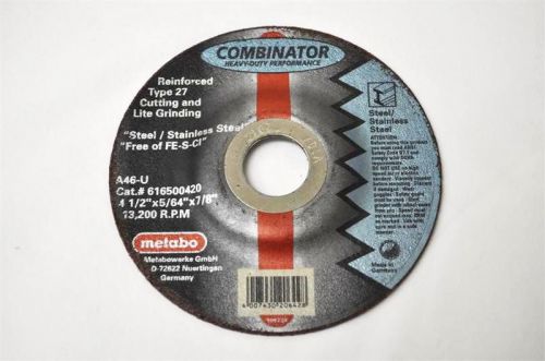 Metabo 616500420 combinator cutting / lite grinding wheel 4-1/2&#034; x 5/64&#034; pkg =25 for sale