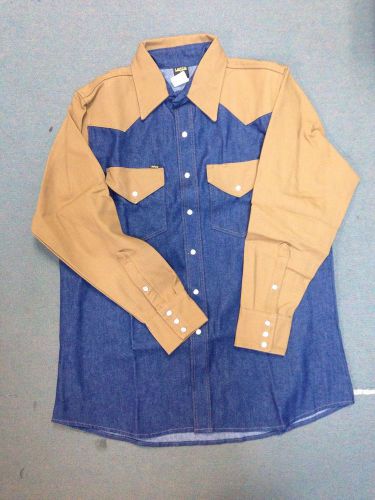 Lapco welding shirt (large blue denim brown duck) for sale