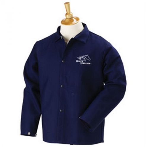 Revco Black Stallion FN9-30C 30&#034; 9oz. Navy FR Cotton Welding Jacket,  4X-Large