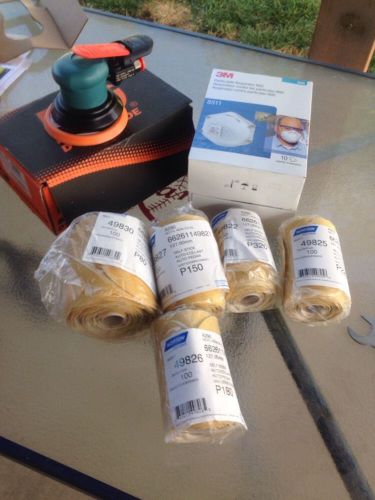 Dynabrade sander, respirator, and sandpaper bundle for sale