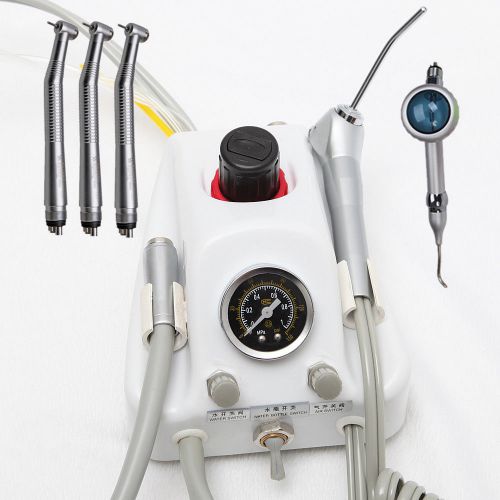 Portable Dental Air Turbine Unit + 3 High Speed Handpiece &amp; 1 Air Polisher