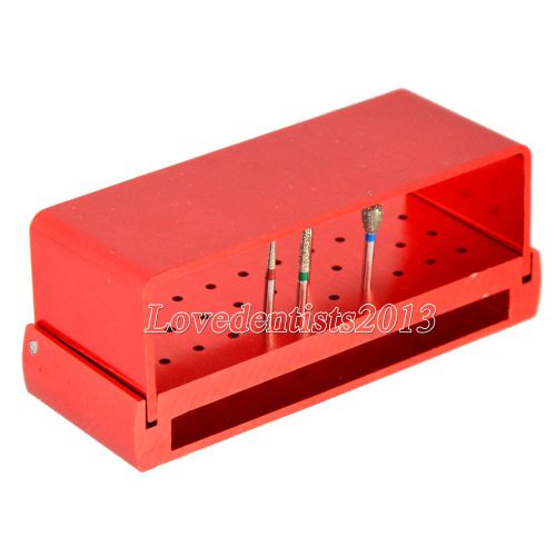 1 PCS * 30 holes Autoclavable Dental Burs Holder polishing brush cup Red Block