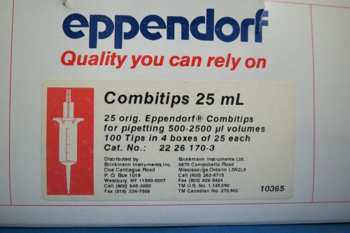 Eppendorf 25mL Combitips # 22 26 170-3  (Qty 21)