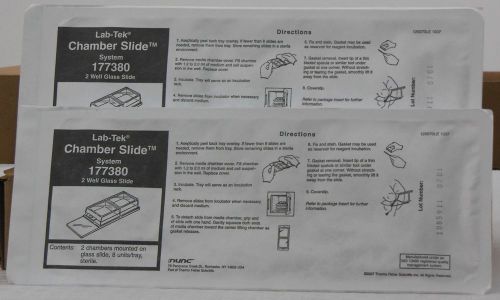 Thermo Nunc 177380 Lab-Tek Chamber Slide w/ cover, Glass Slide 16/Pack 2 Well