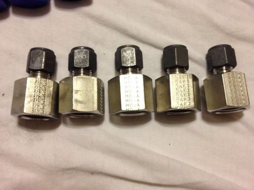 5 parker 4-6 gbz-ss cpi female connector, 316ss, 1/4&#034; tube fitting x 3/8&#034; fnpt for sale