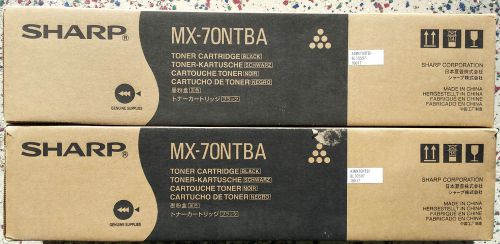 LOT of TWO (2) Genuine SHARP MX-70NT-BA BLACK Toners MINT BOXES FREE SHIPPING!!!