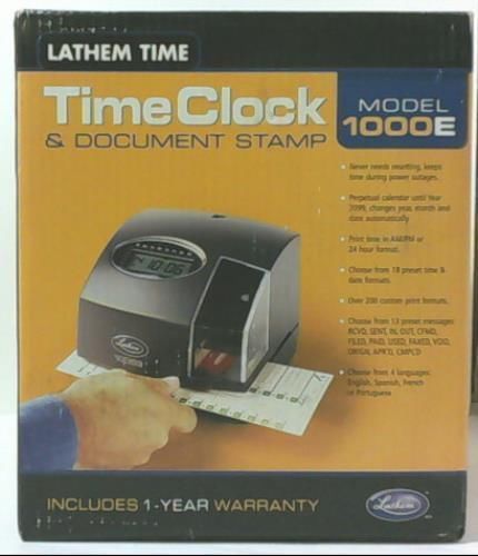 Lathem 1000E Electronic Digital Time Clock Recorder WITH EXTRAS FREE SHIP