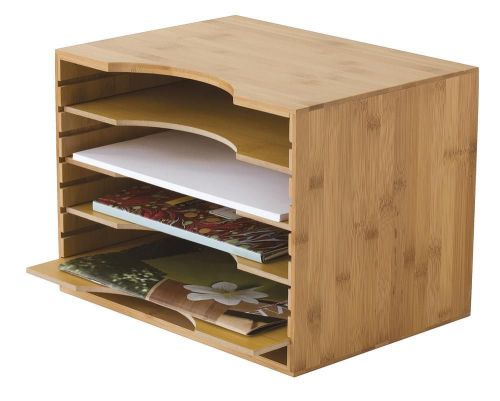 Bamboo File Organizer w 4 Dividers [ID 1630294]