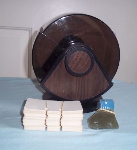 Vintage ROLODEX Large Round Swivel File Index Cards Wood Grain Model SW-24C