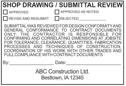 Maxlight xl2-225 pre-inked shop drawing submittal review stamp option 4 for sale