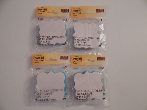 4 packs 2 count of Post-it Notes Unique Shape Scroll  2.9 X 2.8 in (600 sheets)