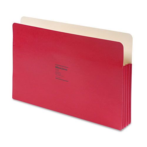 ColorLife 3 1/2 Inch Expansion File Pocket, Straight Tab, Legal, Red, 25/Box