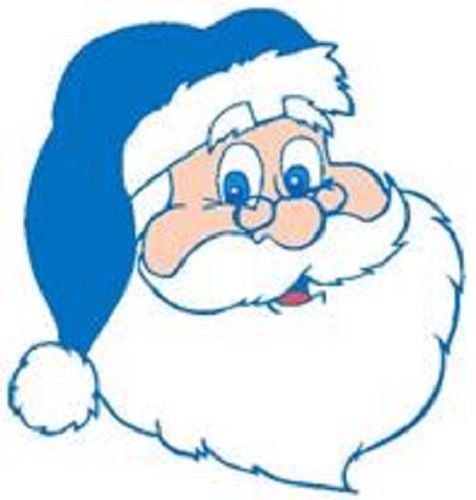 30 Custom Blue Santa Claus Personalized Address Labels