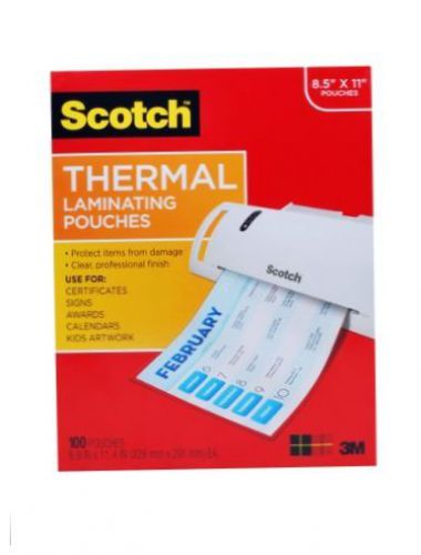 Scotch thermal laminating pouches 8.9 x 11.4 inches 100-pack tp3854-100 home bus for sale