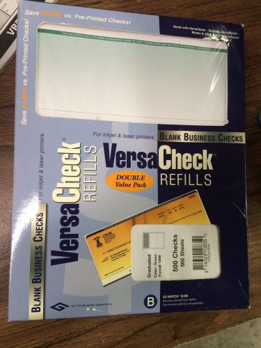 FORM 1000 VERSACHECK Open Box of 500 BLANK BUSINESS CHECKS - Green