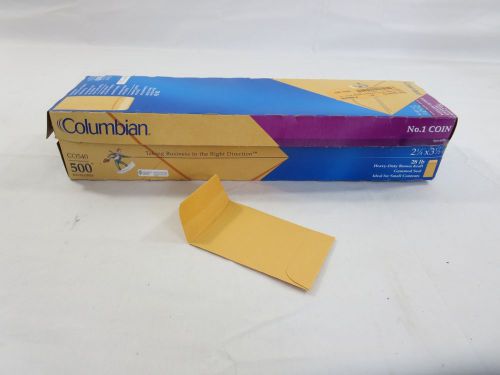 Columbian co540 (#1) 2-1/4x3-1/2-inch coin brown kraft envelopes, 500 count for sale