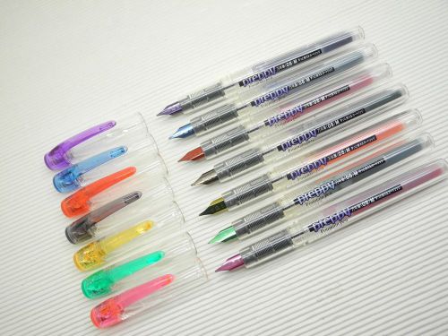 7 Colors Platinum Preppy 0.5mm Medium Stainless Fountain Pen w/cap(Japan)