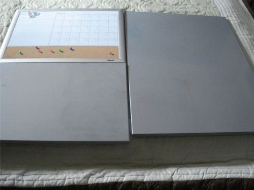 LOT OF 3 MAGNETIC DRY ERASE BOARDS (2 SIZES METAL &amp; 1 CALENDAR)