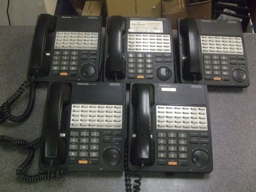 Lot (5) Panasonic KX-T7425-B Digital Super Hybrid System Phones, Black 4S