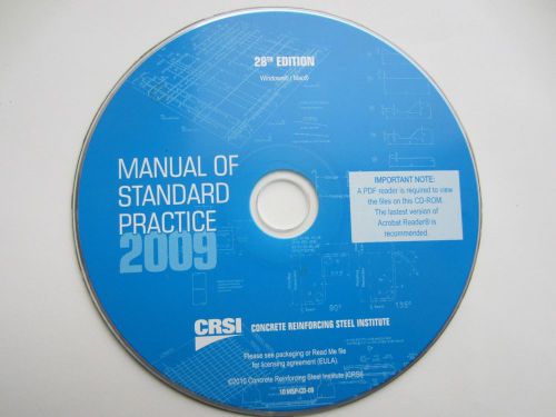 Crsi manual of standard practice cd-rom.  (2009 28th edition) for sale