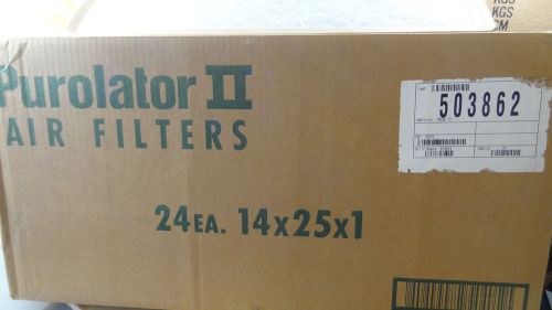 Case of 24 Purolator II Air Filter for Furnace 14&#034;x25&#034;x1&#034; F11