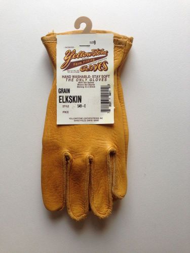 YELLOWSTONE GLOVES, PREMIUM ELKSKIN WORK GLOVES, STYLE 549-E, SIZE 9, MADE U.S.A