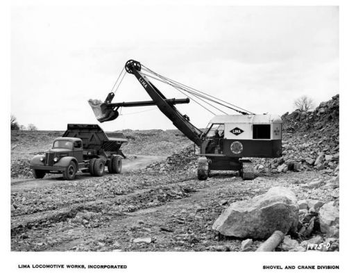 1955 white truck &amp; lima shovel excavator factory photo c4568-lpsjuw for sale