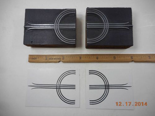 Letterpress Printing 2 Blocks, Large, Art Deco Typography Ornaments