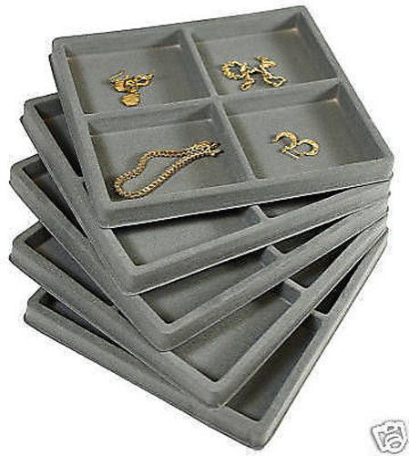 5-4 compartment gray insert tray showcase display for sale