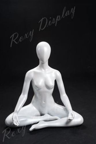 Fiberglass female yoga mannequin seated in om style #mc-yoga01 for sale